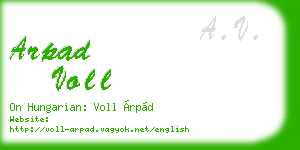 arpad voll business card