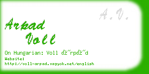 arpad voll business card